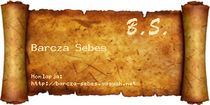 Barcza Sebes névjegykártya